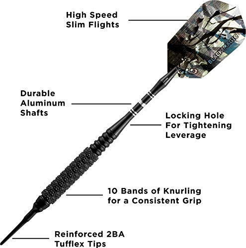 Viper Black Magic Soft Tip Darts, 18 Grams - style: Coarse Knurling