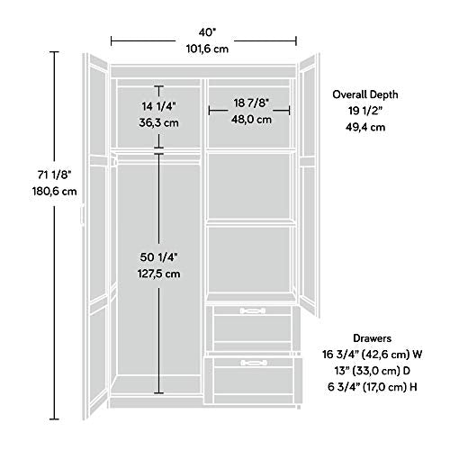 Sauder Storage Cabinet, Highland Oak Finish - color: Highland Oak
