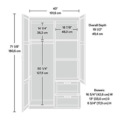 Sauder Storage Cabinet, Highland Oak Finish - color: Highland Oak