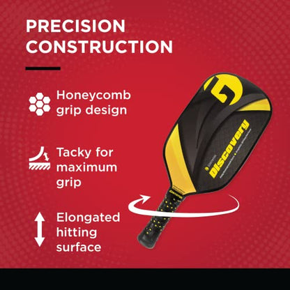 Gamma Pickleball Paddles, Venture Series, USAPA Approved, Graphite Composite Surface, Honeycomb Grip, Conqueror, Discovery, Odyssey, Unbeatable Control, High Performance - style: Discovery