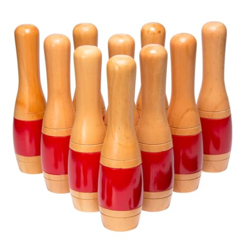HEY! PLAY! 11" Wooden Lawn Bowling Set Game