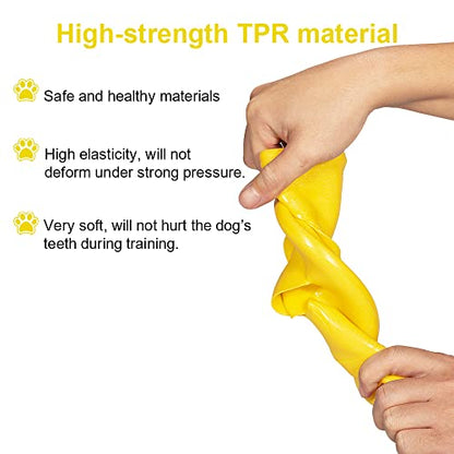 Indestructible Flying Discs, Interactive Dog Toy, Soft Lightweight Fetch Toys for Medium Large Dogs, Floats in Water & Safe on Teeth, 9 inch(Large, Yellow) - color: Yellow, size: Large