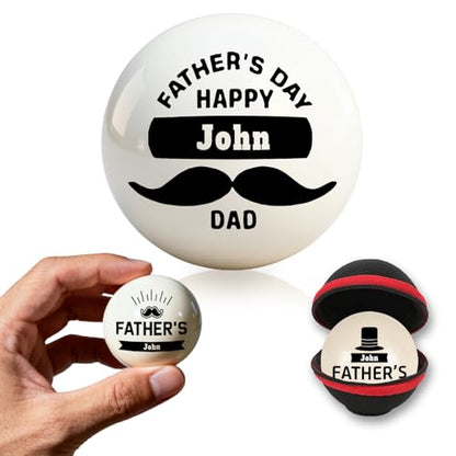 Custom 57mm Billiard Cue Ball with Pouch - Personalized Text/Logo Pool Cue Ball, Birthday Gifts for Dad, Husband, Billiards Player, Billiards Lover, Wedding Father's Day Valentine's Day Gifts - color: Father's Day