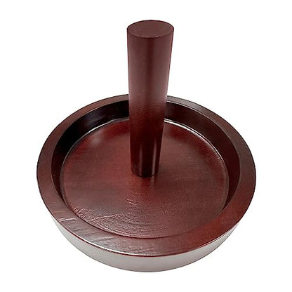 Wood Cone Talc Bowl Cone Chalk Holder for Pool/Billiards Table - color: Burgundy
