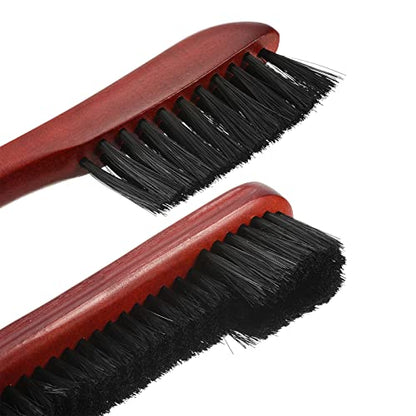 PATIKIL Billiard Pool Table Rail Brush Set, Pool Table Cleaning Brush Kit Wooden Handle Nylon Bristles for Billiards Table - color: Burgundy