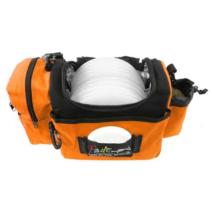 Mint Discs Fade Gear Crunch Box Disc Golf Bag | Black | Beginner Disc Golf Bag | 14+ Disc Capacity | Shoulder Strap & Harness Option - color: Orange, size: Shoulder Strap
