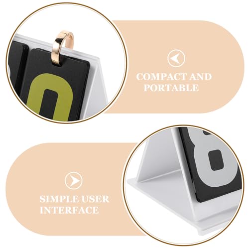 Toyvian Mini Flip Scoreboard Score Keeper Flipper Acrylic White Portable Tabletop Score Counter for Soccer Basketball Volleyball Baseball Card Games