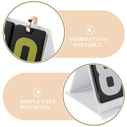 Toyvian Mini Flip Scoreboard Score Keeper Flipper Acrylic White Portable Tabletop Score Counter for Soccer Basketball Volleyball Baseball Card Games