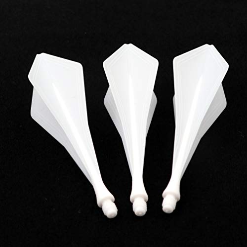 CUESOUL TRAJ AK8 New Integrated Dart Flights and Shafts Wave Shape,Very Slim Dart Flight 3 Sets - color: Diamond Shape-White