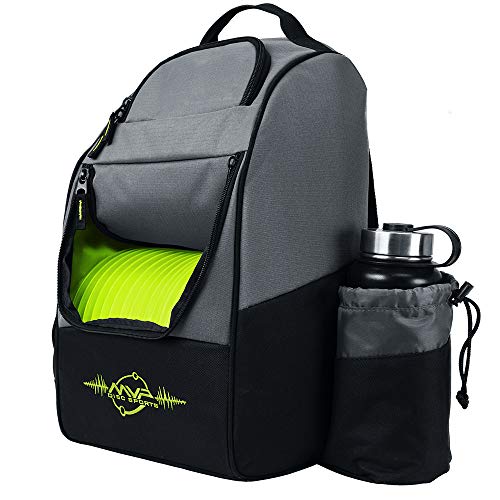 MVP Disc Sports Shuttle Disc Golf Backpack Bag (Choose Your Style and Color) - color: Gray/Lime, style: Without Velcro Side Panel