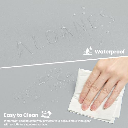 ALOANES Waterproof Mouse Pad with Durable Stitched Edge, Gaming Keyboard, Non-Slip Rubber Base Mouse Mat, Extended Desk pad for Gamer, Office& Home, Gray Mousepad 3XL(35.43"x15.74"x0.12") - color: 00- Gray, size: 3XL(35.4" x 15.7")