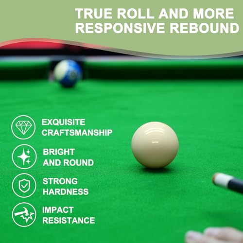 HMQQ 2 1/4" Pool Cue Ball and Professional AAAA Grade Billiards Balls, White Cue Ball, Set of 1,6oz - style: White Cue Ball