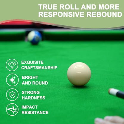 HMQQ 2 1/4" Pool Cue Ball and Professional AAAA Grade Billiards Balls, White Cue Ball, Set of 1,6oz - style: White Cue Ball