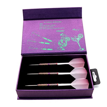 CUESOUL Cocktail/COLA Beer/Draft Beer with Oil Paint Finished-21g/22g/23g Steel Tip 90% Tungsten Dart Set - color: Pink Lady Cocktail-21g