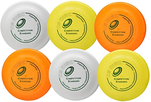 Hyperflite K-10 Competition Standard Dog Disc (6 Pack) - Assorted Floating Frisbee for Dogs - Large Canine Plastic Discs for Ultra-Long Flights - Flying Disc Toy for Secure Gripping - 8.75”