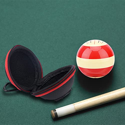 Billiards Cue Ball Training Artifact with Storage Bag, Portable Practice Training Assist Accessory with Standard Lines and Dots for America Pool Eight Ball(Size:Ball + Bag)