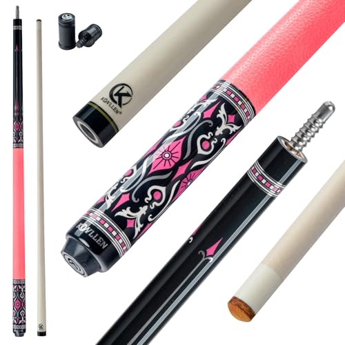 KONLLEN Maple Pool Cue Stick for Adults - Features Low Deflection Shaft, Titanium Alloy 3/8x8 Joint, and 12mm Tip - color: K-02Pmaple