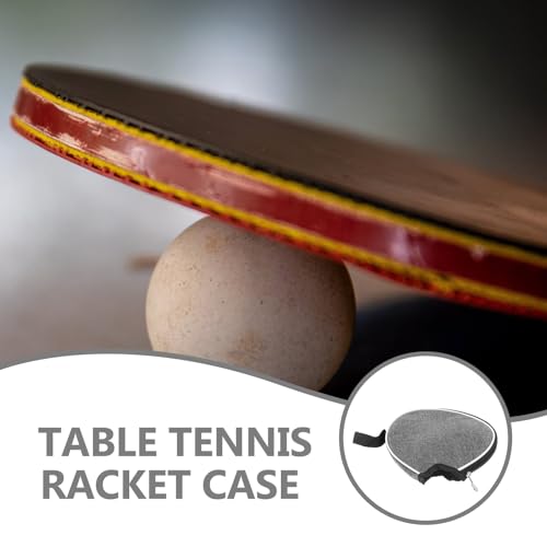 PRETYZOOM Table Tennis Paddle Case Gray Half-moon Protective Storage Bag Portable Organizer for Ping Pong Rackets and Balls
