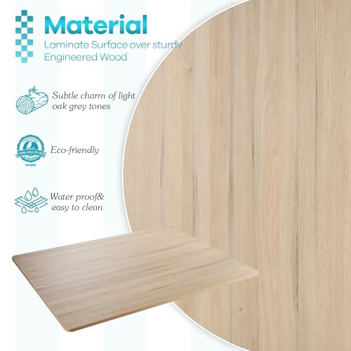 Kaboon Universal Tabletop 48"x36", Solid One-Piece Melamine Table Top, Restaurant Desk DIY, Home and Office Countertop, Oak/Grey Tone - color: Oak, size: 48x36
