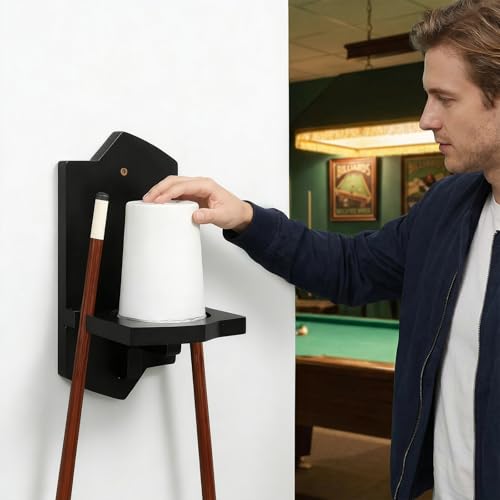 Eorbow Cone Chalk Holder Wall Mount, Heavy-Duty Wood Pool Chalk Holder, Billiards Table Cone Chalk Holders with Mounting Hardware, Billiards Table Accessories