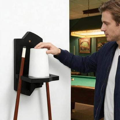 Eorbow Cone Chalk Holder Wall Mount, Heavy-Duty Wood Pool Chalk Holder, Billiards Table Cone Chalk Holders with Mounting Hardware, Billiards Table Accessories