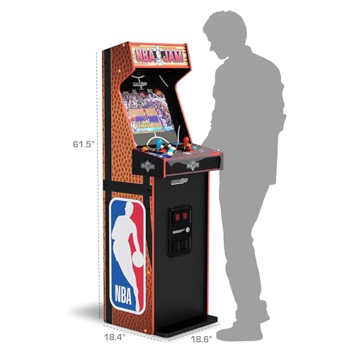 ARCADE1UP NBA Jam Deluxe 2-Player Control Panel Arcade Machine, Built for Your Home, 5 Foot Tall Cabinet with 3 Classic Games