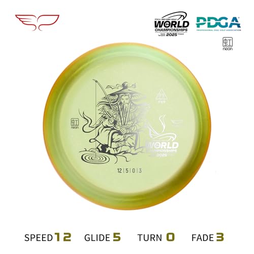 Yikun Disc Golf Ultra-Overstable Distance Driver|Pro Worlds 2025 Limited Edition|Powerful Hyzer Fade for Forehand/Backhand|Skip-Enhanced Approach Shots|PDGA Approved 170-175g - color: Pro Wolds 2025（Green）