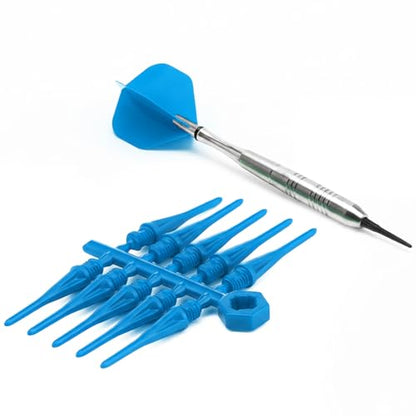 Foilswirl 60 Pcs 2ba Electronic Dart Tips Plastic Dart Tips - Universal Plastic Soft Tip Points - color: Blue