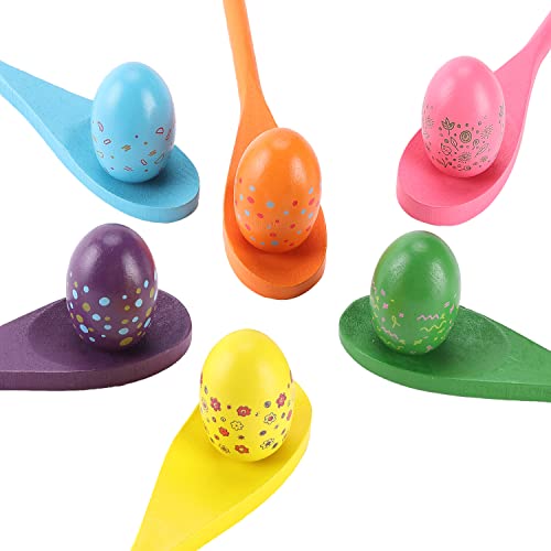 Mr. Pen- Egg Spoon Race Game Sets, 6 Sets | Wooden Balance Relay Games for Kids, Carnival, Birthday Party Games, Outdoor Easter Spring Group Game Field Day, Party Favors