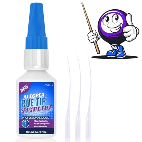 ALECPEA Quick Dry Pool Cue Tip Glue, 20g Glue for Billiard Cue Tip Repair & Maintenance - size: 20g/1Pack, style: Pool Cue Tip Glue