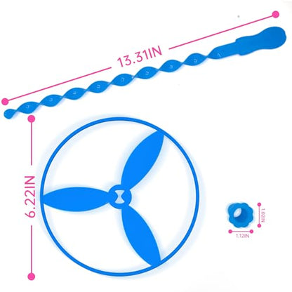 40 Pcs Large Flying Helicopter Toy Flying Disc Plastic Propeller Spinner Bamboo Dragonfly Flyer Saucers with Launchers Kids Party Favors Gifts