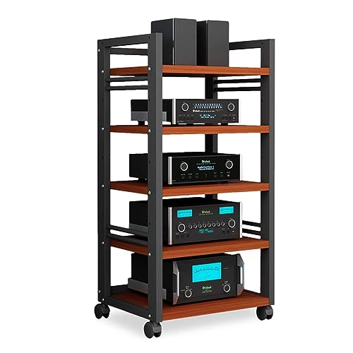 Media Storage Cabinet, 5 Tier Removable AV Media Stand, Adjustable Modern AV Cabinet, Entertainment Stereo Component Storage, Modern TV Cabinet, Media Cabinet ( Color : Black , Size : 55x40x100cm ) - color: Black
