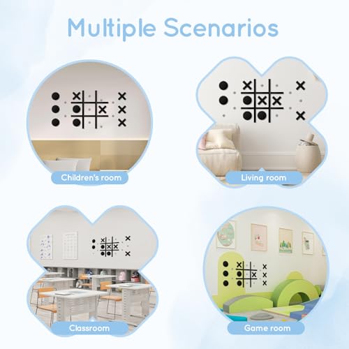 Magnetic Tic Tac Toe Game Home Wall Decor for Kids&Adults, Wall-Mount Game for Modern Office Classroom Fun Playroom Hallway Decor Wall Stickers Toys,Best Gift for Family, Friends (no Punching)