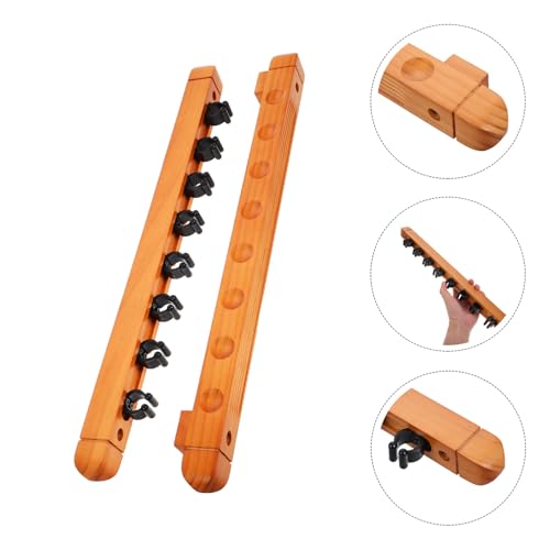 Cabilock Solid Wood Billiard Cue Rack Wall Mounted Roman Style Pool Stick Holder Space-saving Organizer for Game Rooms Lounges and Offices