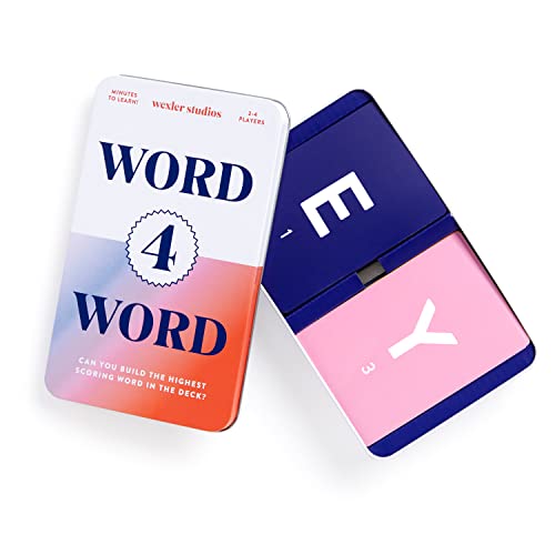 Galison Wexler Studios Word 4 Word – Fun Spelling Card Game for Adults and Kids Perfect for Travel and Family Game Night, 2-4 Players - style: Word 4 Word