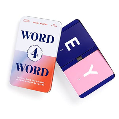 Galison Wexler Studios Word 4 Word – Fun Spelling Card Game for Adults and Kids Perfect for Travel and Family Game Night, 2-4 Players - style: Word 4 Word