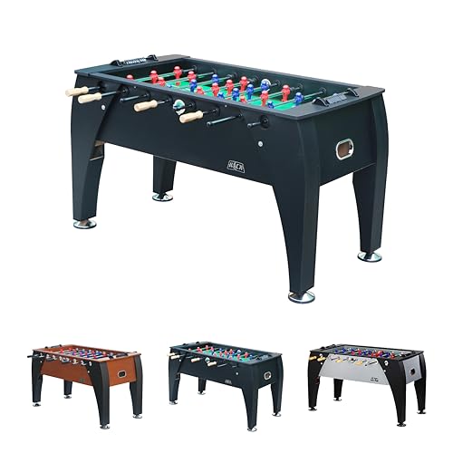 KICK Legend 55" Foosball Table – Professional Full-Size Indoor Game for Adults & Families with Counterbalanced & Uniformed Men, 6 Foosballs and Adjustable Leg Levelers - color: Black