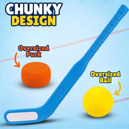 Liberty Imports Kids Floor Hockey Stick Set - 29" Youth Indoor Outdoor Toys Sports Starter Set with Plastic Puck and Ball for Toddlers, Children Ages 3-7 (2 Pack)
