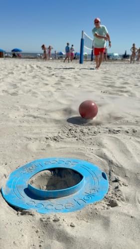 Bocce Hole™ Beach Game Rings Set – Add Cornhole-Style Scoring to Your Bocce Balls for a New Sand Game – 2 Silicone Scoring Rings & 2 Sand Scoops Included