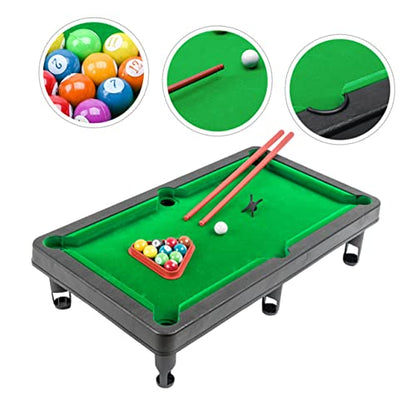 Mini Pool Table for Boys and Girls Small Tabletop Billiard Game Set Portable Billiard Toy Cues and Balls for Indoor Play and Family Fun