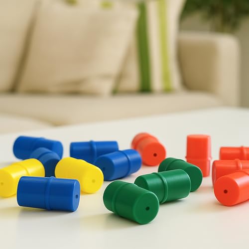Trouble Board Game Replacement Parts - 16 Piece Set (Red, Green, Blue, Yellow) - Movers, Pawns & Pegs