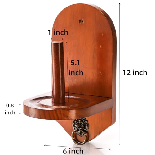 Eorbow Wall Mounted Cone Chalk Holder, Solid Wood Pool Hand Chalk Holder, Billiards Pool Table Cone Chalk Holder with Beveled Edge and Hardware, Pool Table Accessories
