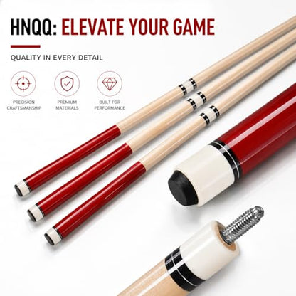 58" Pool Cue Stick Set, 2-Piece Birch Wood Billiard Cues with 13mm Leather Tips, 20oz House Cue Sticks for Home Pool Tables, Bars & Casual Play - size: 58" Set of 4