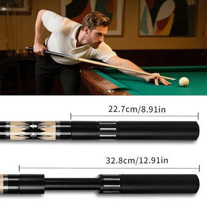 Pool Cues Stick,3 in 1 Adjustable Maple Pool Cue Stick Sets Cue Sticks 58 inch Pool Cues Adult Canadian Maple Wood Billiard Stick with Carry Case Joint Protective Cover - color: 20oz+Extension Rod