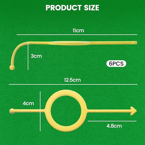 6 Pcs Precision Pool Shot Aiming Aid, Billiards Aiming Aid, Cue Shot Aiming Aid for 2-1/4" Balls, Improve Your Pool Skills, Perfect for Beginners & Intermediate Players（White/Yellow/Black）