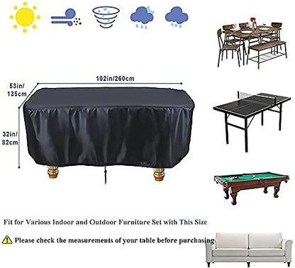 Onlyme Pool Table Cover, 7/8/9 FT Billiard Table Cover, Waterproof Dustproof Durable Table Cover for Snooker Ping Pong Tennis Table