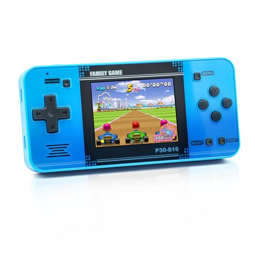 Handheld Game for Kids -Preloaded 220 Retro Video Games, Portable Gaming Player with Rechargeable Battery 3.0" LCD Screen, Mini Arcade Electronic Toy Gifts for Boys Girls (Blue) - style: Blue
