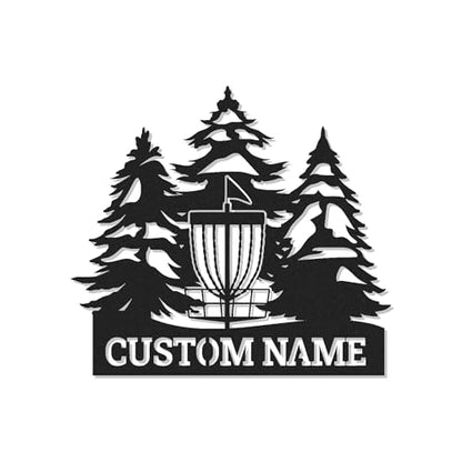 Custom Disc Golf Basket Led Light Metal Wall Art Personalized Gift for Disc Golfers Outdoor Decor for Enthusiasts