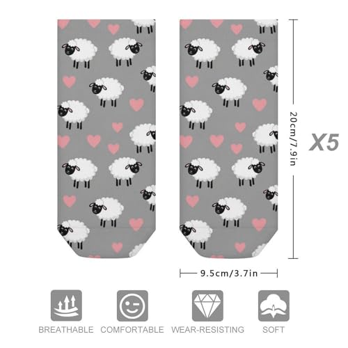 5 Pairs Women’s Low Cut Ankle Socks, Soft Athletic No Show for Running Yoga Daily Wear - color: Picture (9)