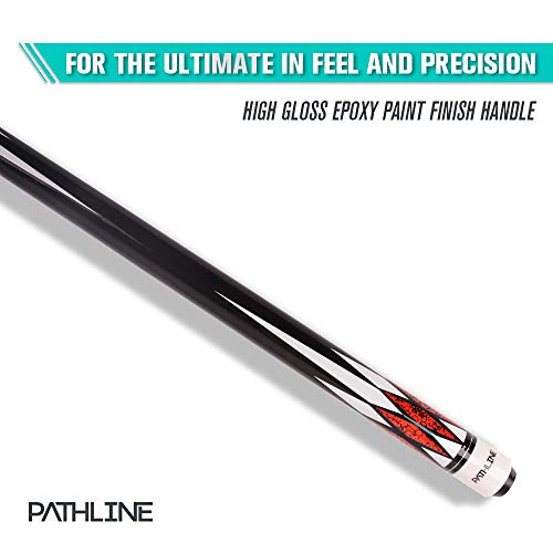 PLN Pool Cue Kit - 58 inch Canadian Maple Billiard Pool Stick and Hard Case - color: Red, size: 18oz
